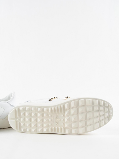 Valentino White Rockstud Untitled Sneakers In White