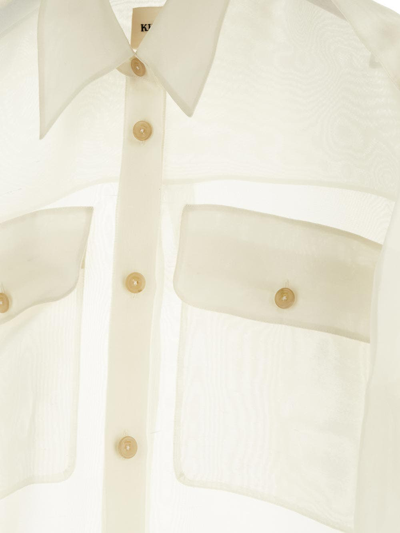 Shop Khaite Silk Shirt In White