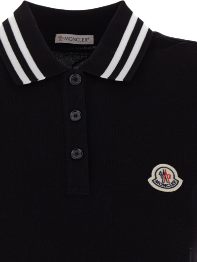 Shop Moncler Logo Polo In Black