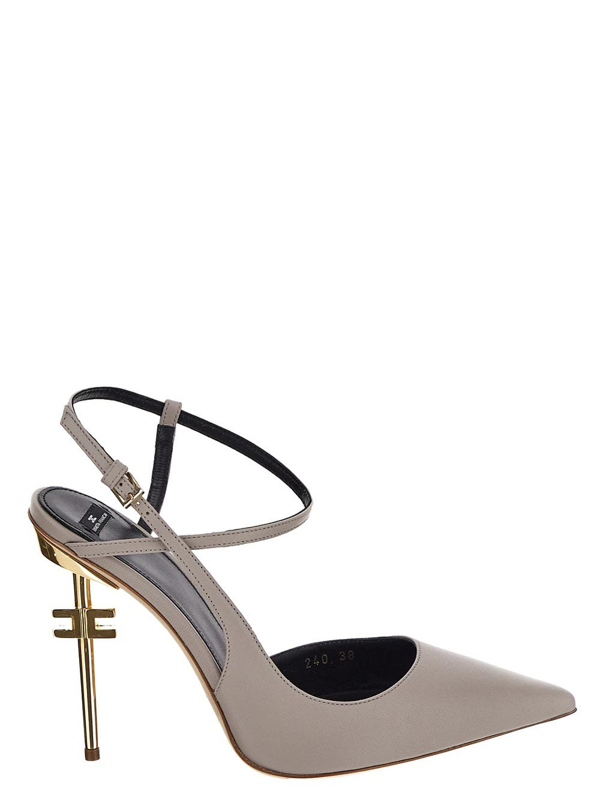 Elisabetta Franchi 115mm slingback leather pumps - White