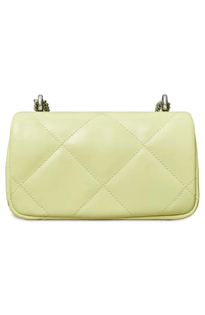 Shop Tory Burch Kira Mini Diamond Quilted Leather Crossbody Bag In Pear