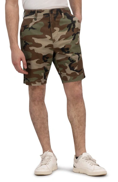 Shop Lucky Brand Stretch Twill Flat Front Shorts In Camo Multi
