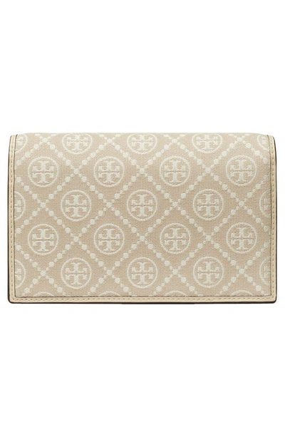Shop Tory Burch T Monogram Wallet On A Chain In Ivory