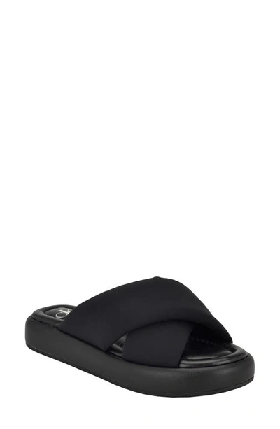 Shop Calvin Klein Evey Slide Sandal In Black