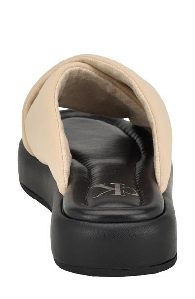 Calvin Klein Evey Slide Sandal In Light Natural