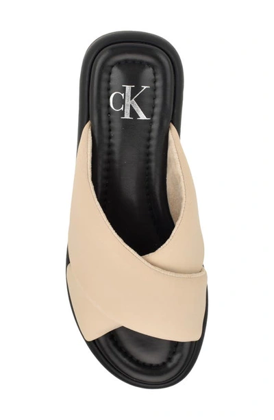 Calvin Klein Evey Slide Sandal In Light Natural