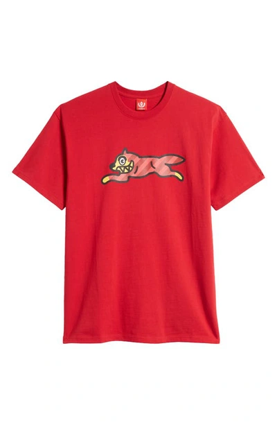 Shop Icecream Yikes Stripes Cotton Graphic T-shirt In Chili Pepper