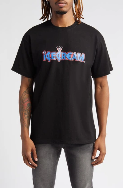 Shop Icecream Word Graphic T-shirt In Black