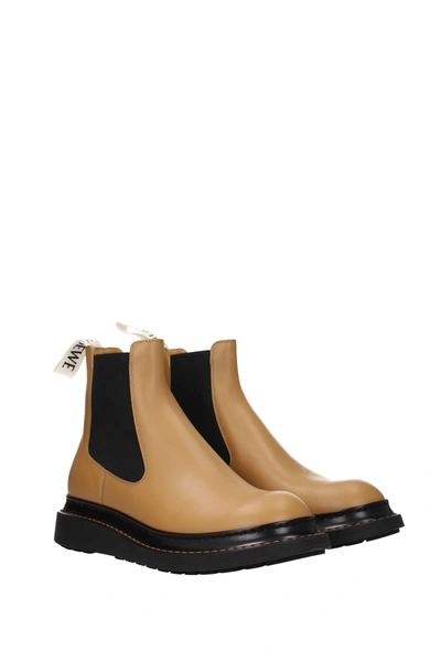 Shop Loewe Ankle Boot Chelsea Leather Brown Hot Desert