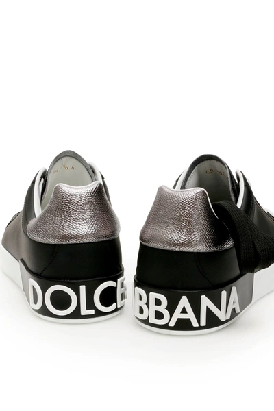 Shop Dolce & Gabbana Portofino Leather Sneakers