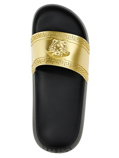 Shop Versace Rubber Slides Sandals Black
