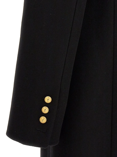 Shop Balmain Single-breasted Long Coat Coats, Trench Coats Black