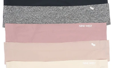 Shop Nine West Bonded 5-pack Tangas In Peach/rose/heather Grey