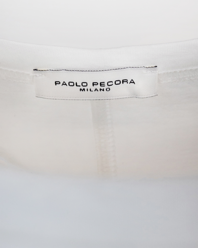 Shop Paolo Pecora Optical White Regular T-shirt In 1101