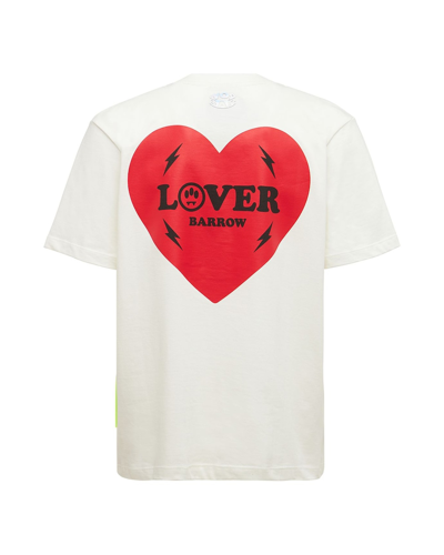 Shop Barrow White T-shirt With Lover Print