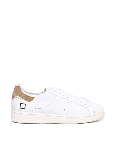 Shop Date Calfskin Sneakers In White-cuoio