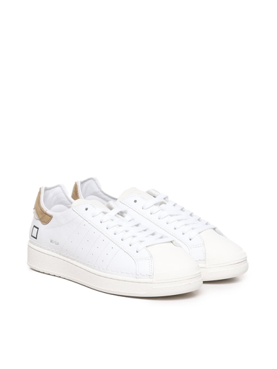 Shop Date Calfskin Sneakers In White-cuoio