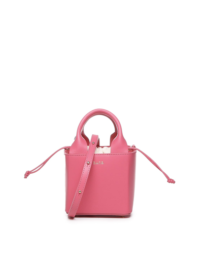 Shop Date Cube Bag In Leather In Pink