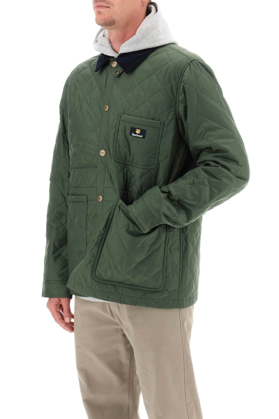 Shop Barbour Maison Kitsuné Kenning Quilted Jacket In Green (green)