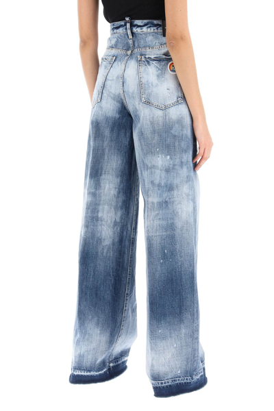 Shop Dsquared2 Traveller Jeans In Light Everglades Wash In Navy Blue (light Blue)