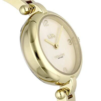 Pre-owned Coach [] Watch Cary White Pearl Dial Quartz 26mm 14504006 Women's Gold