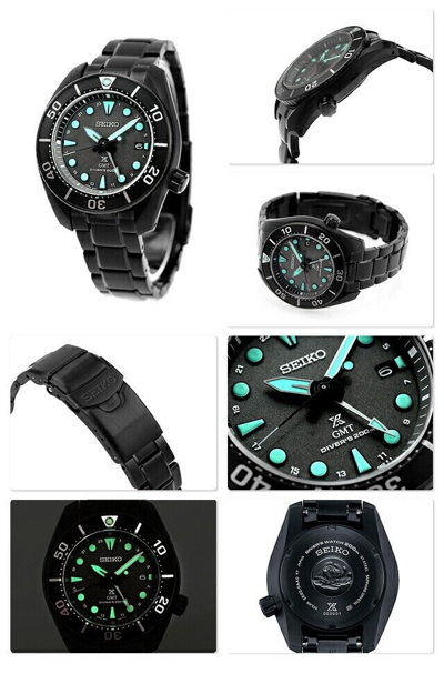 Pre-owned Seiko Prospex Sbpk007 Men's Watch The Black Series Night Vision 2024 Waterproof