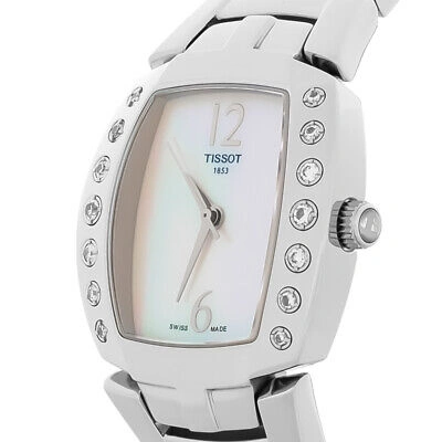 Pre-owned Tissot Femini-t Ladies Diamond Stainless Steel Quartz Watch T053.310.61.112.00
