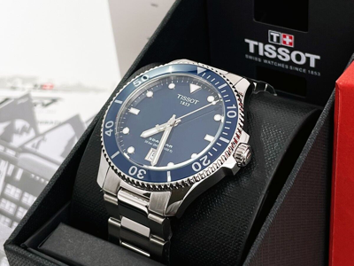 Pre-owned Tissot Seastar 1000 Blue Dial 40mm Quartz Swiss Mens Watch T120.410.11.041.00