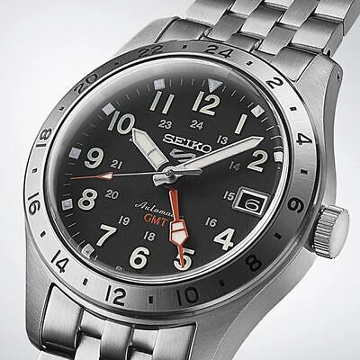 Pre-owned Seiko 5 Sports Field Gmt Sports Sbsc011 Men's Watch Mechanical Automatic Black