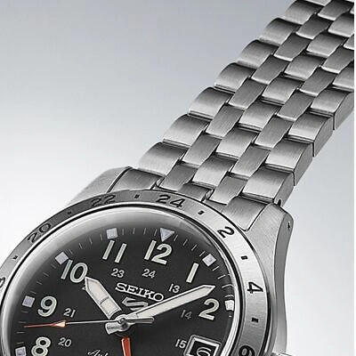 Pre-owned Seiko 5 Sports Field Gmt Sports Sbsc011 Men's Watch Mechanical Automatic Black
