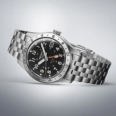 Pre-owned Seiko 5 Sports Field Gmt Sports Sbsc011 Men's Watch Mechanical Automatic Black
