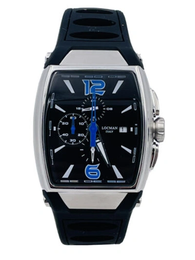 Pre-owned Locman Tremila Chrono Watch 550kbk/498 Titanium/rubber Discounted