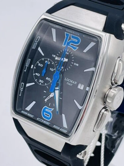 Pre-owned Locman Tremila Chrono Watch 550kbk/498 Titanium/rubber Discounted