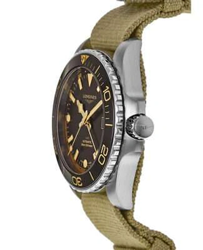 Pre-owned Longines Hydroconquest Gmt Brown Dial Ceramic Men's Watch L3.790.4.66.2