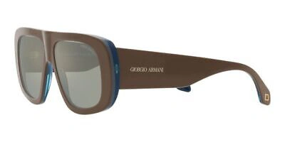 Pre-owned Giorgio Armani Ar 8183 Brown/clear Blue 56/16/145 Men Sunglasses In Transparent Blue