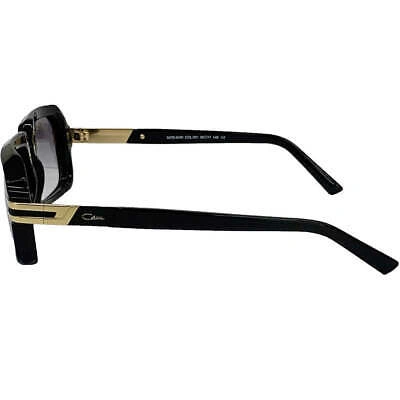 Pre-owned Cazal Sunglasses  8039 001 56 17 145 Black Gold Grey Lens 100% Authentic In Grey Gradient
