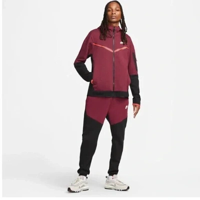 Pre-owned Nike Men's Sportswear Tech Fleece Set (pants & Hoodie) Xxl Darkbeetroot Cu4489 In Red