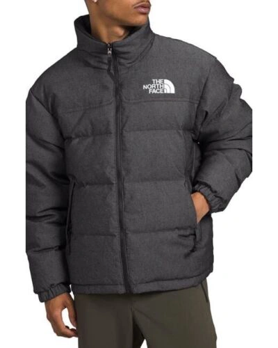Pre-owned The North Face Men's 1992 Reversible Nuptse 600 Down Puffer Jacket Large In Tnf Black Denim