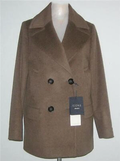Pre-owned Cinzia Rocca Icons Pure Virgin Wool Coat Jacket 10 Msrp$870 Made In Italy In Brown