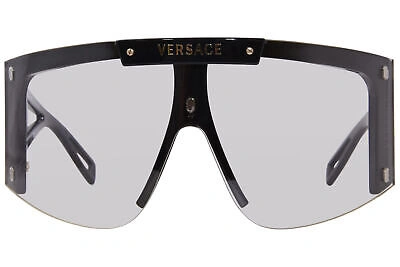 Pre-owned Versace 4393 Gb1/1w Sunglasses Black/clear W/extra 2pc Interchangeable Lenses