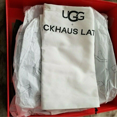 UGG Pre-owned X Eckhaus Latta Men's Colorblock Shearling Boots Brown Select Size $525