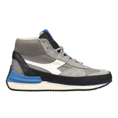 Pre-owned Diadora Equipe Mid Mad Italia Nubuck Sw High Top Mens Grey Sneakers Casual Shoe In Gray