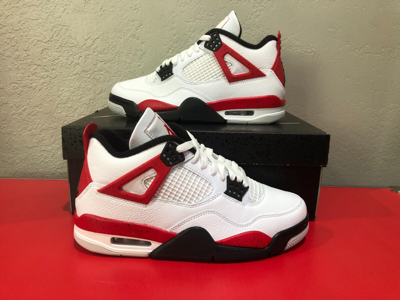 Pre-owned Jordan 4 Retro Red Cement Dh6927-161 100% Authentic - Ship Now In White