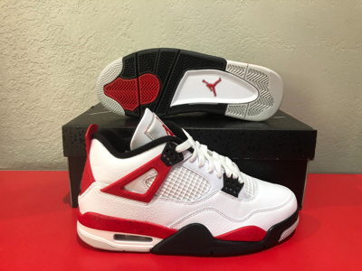Pre-owned Jordan 4 Retro Red Cement Dh6927-161 100% Authentic - Ship Now In White