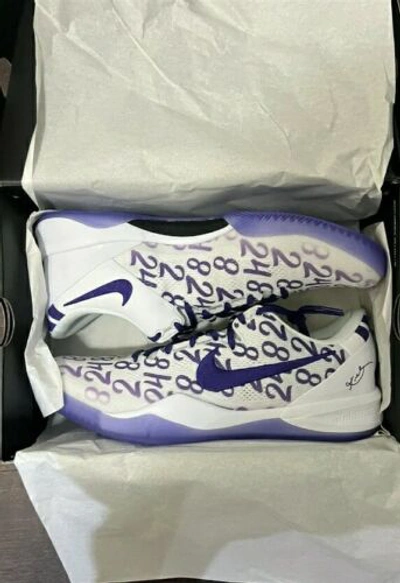 Pre-owned Jordan Size 13 __ Nike Kobe 8 Protro Court Purple 2.8.24 (n0t  4 5 6 Grinch) In White