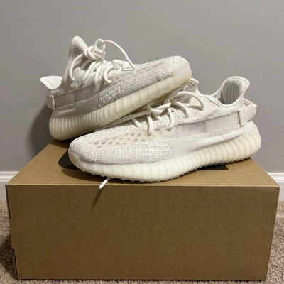 Pre-owned Adidas Originals Size 9 - Adidas Yeezy Boost 350 V2 Low Bone In White