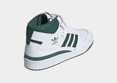 Pre-owned Adidas Originals Forum Mid Trainers White And Green In White/green