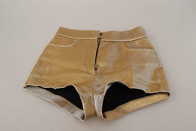 Pre-owned Dolce & Gabbana Gold High Waist Hot Pants Shorts