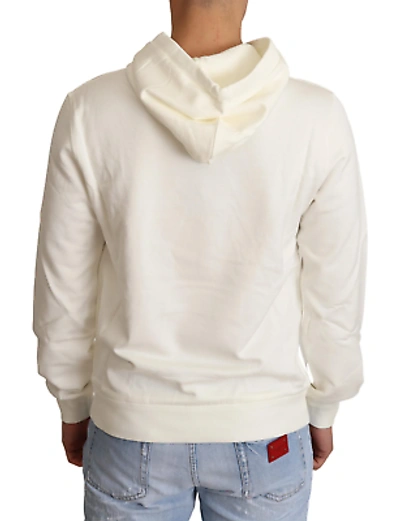 Pre-owned Dolce & Gabbana Regal King Motif Hooded Pullover Sweater In White
