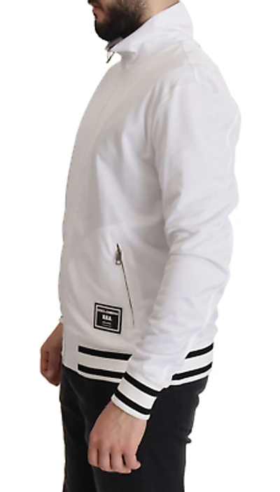 Pre-owned Dolce & Gabbana White Dg D.n.a. Zipper Stretch Sweater